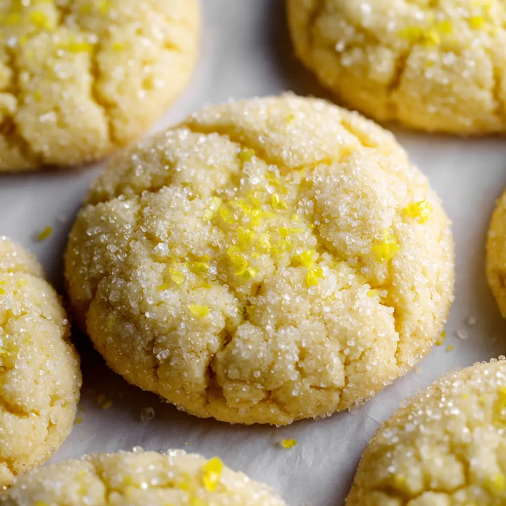 Soft Baked Lemon Sugar Cookies With Coarse Sugar