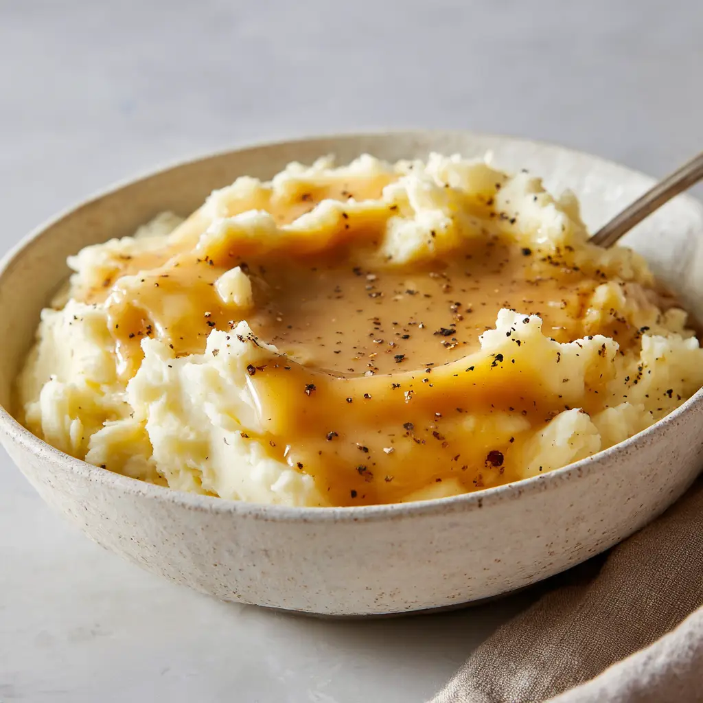Copycat KFC Gravy with Fluffy Mashed Potatoes