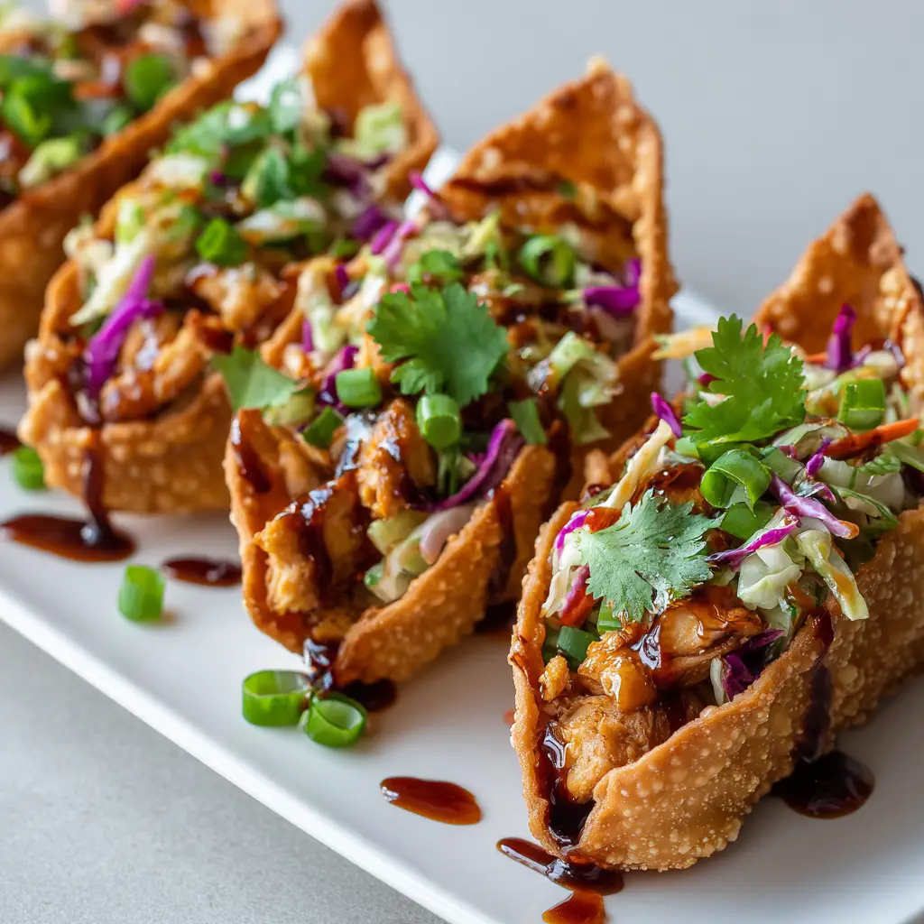 Applebee's Chicken Wonton Tacos with Sweet Chili Sauce