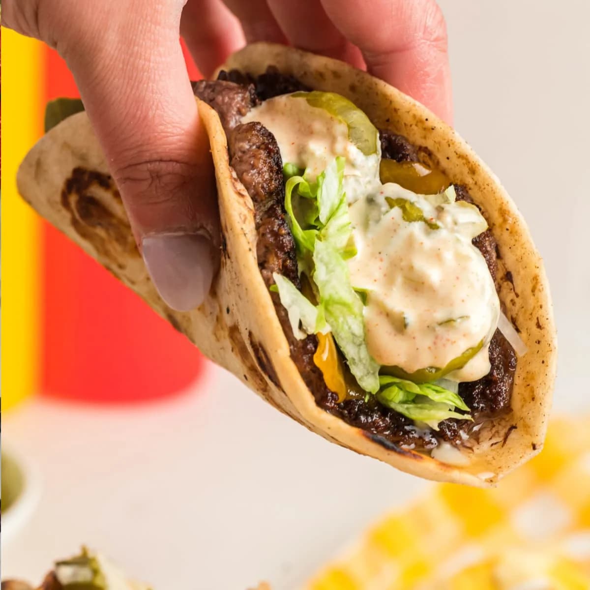 Big Mac Tacos with Smash Burger Patties
