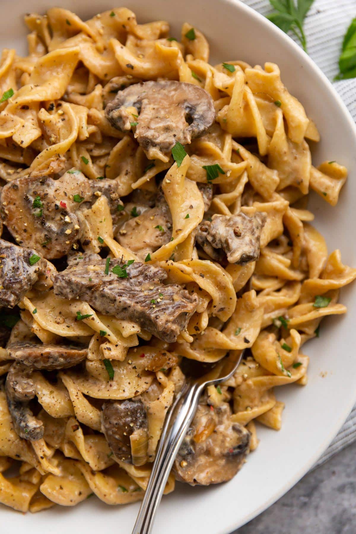 Beef Stroganoff with Dijon Cream Sauce and Mushrooms