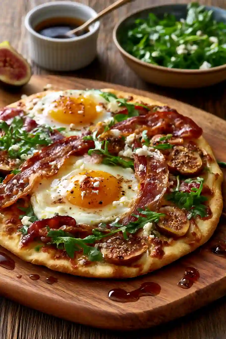 Air Fryer Bacon Fig Flatbread with Crisp Edges and Sweet Figs