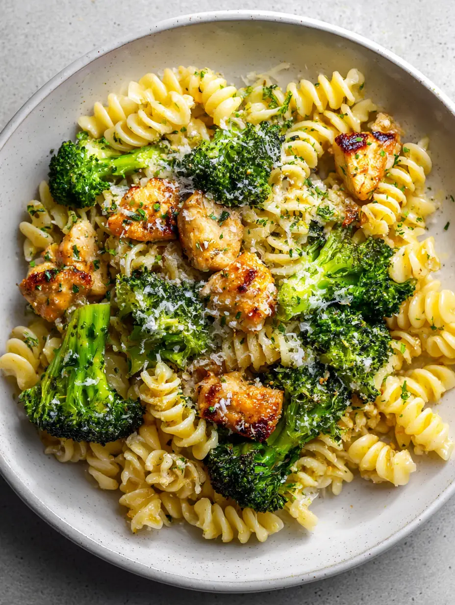 Garlic Herb Chicken and Broccoli Rotini with Parmesan